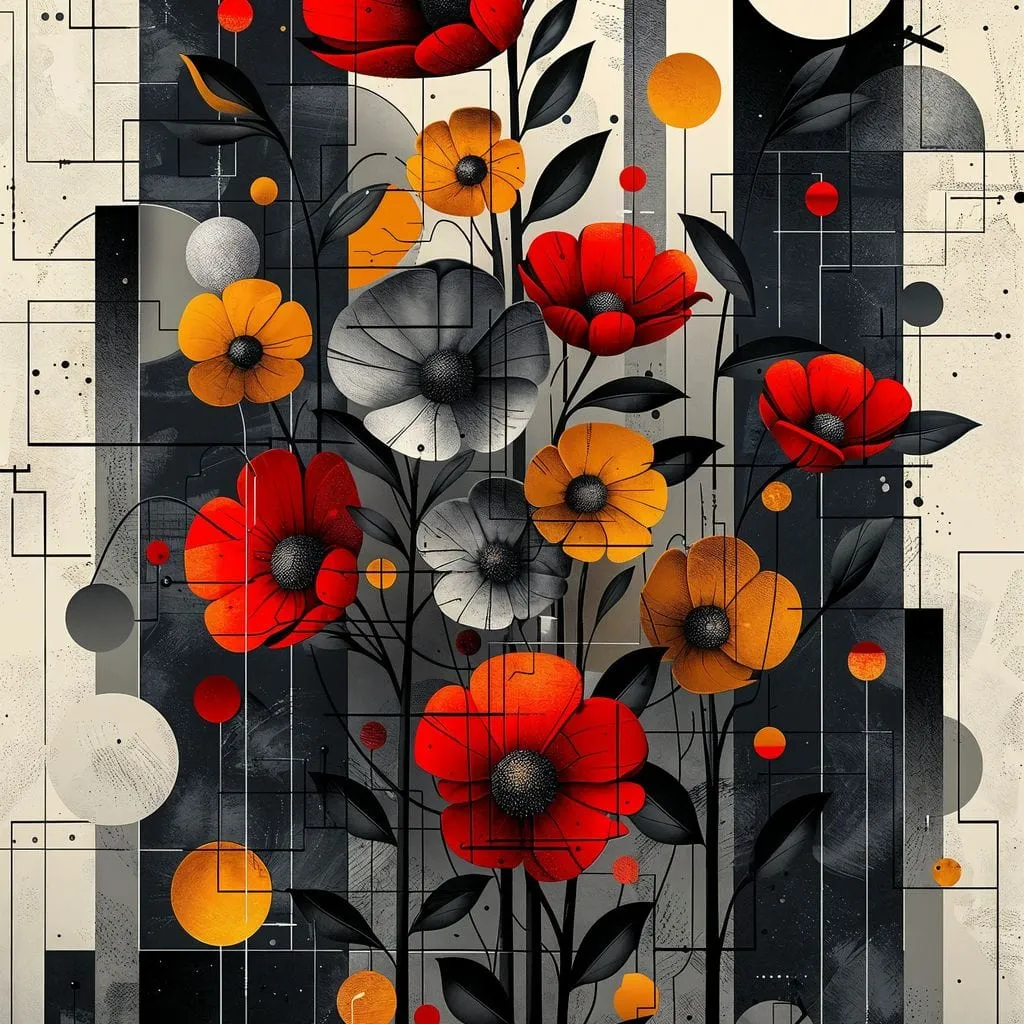 Abstract Geometric Floral Fusion