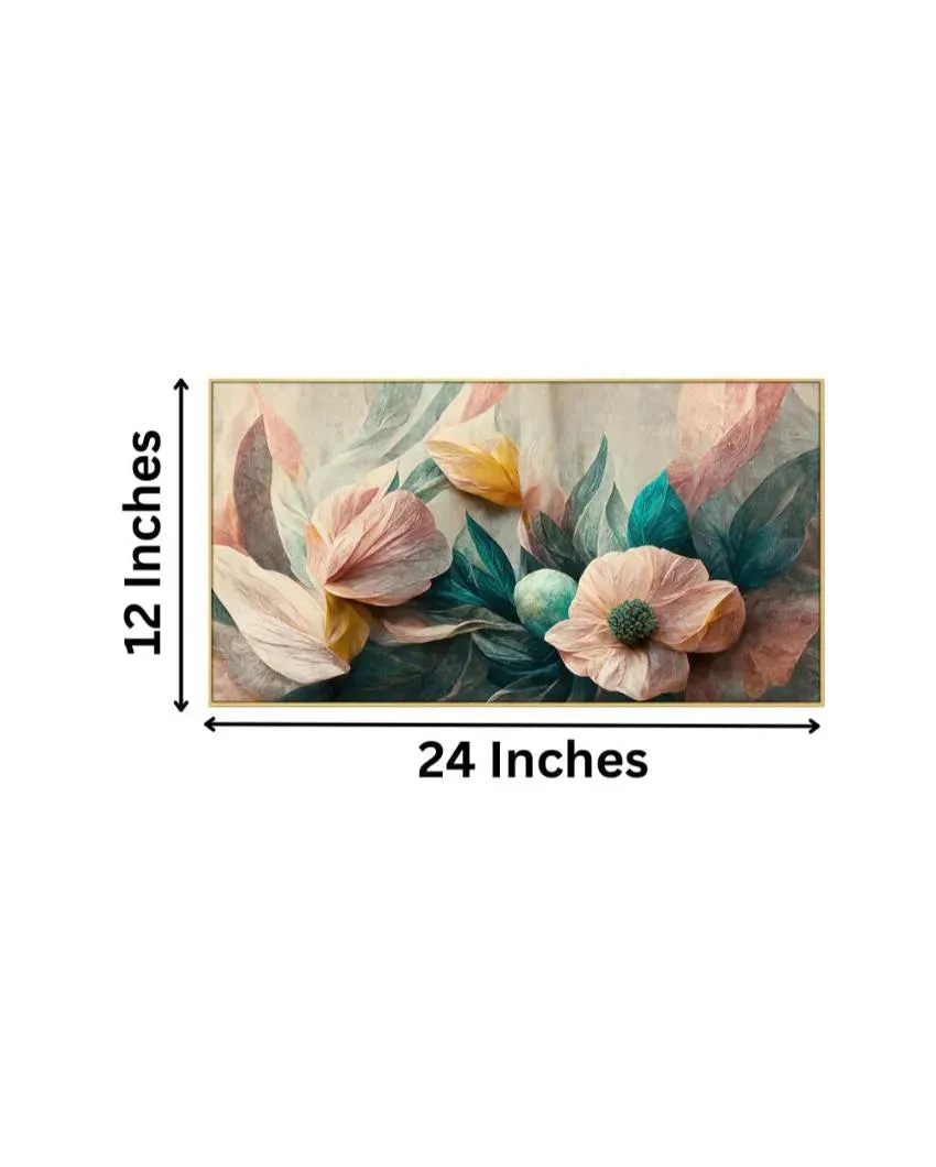 Art Prints Luxurious  Pink Flowers Canvas Frame Wall Painting | 24 x 12 inches , 36 x 18 inches & 48 x 24 inches