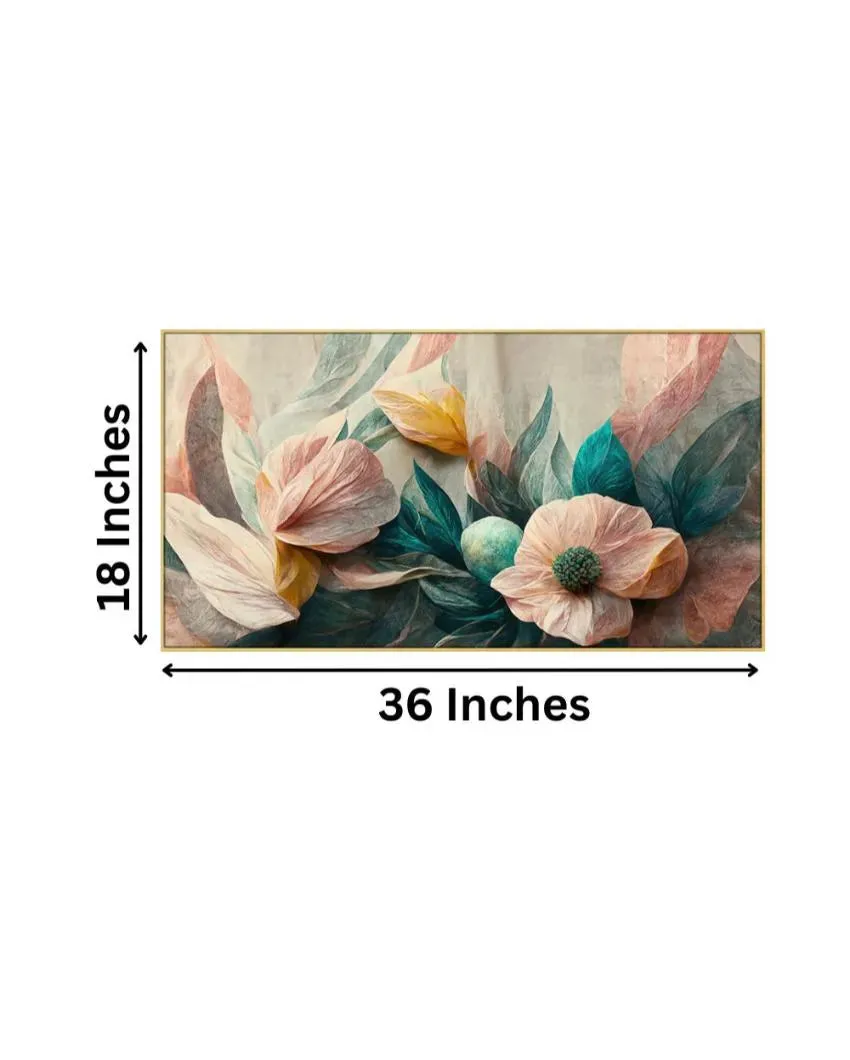 Art Prints Luxurious  Pink Flowers Canvas Frame Wall Painting | 24 x 12 inches , 36 x 18 inches & 48 x 24 inches