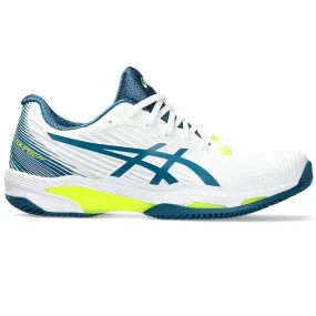 Asics Mens Solution Speed FF 2 Clay Tennis Shoes in White/Restful Teal