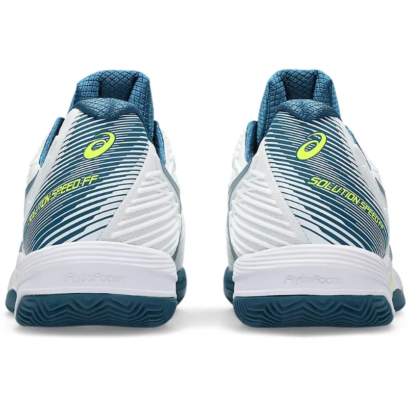 Asics Mens Solution Speed FF 2 Clay Tennis Shoes in White/Restful Teal
