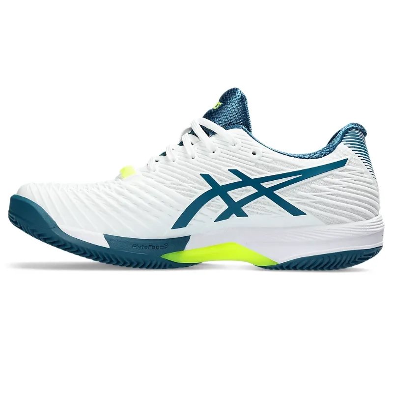 Asics Mens Solution Speed FF 2 Clay Tennis Shoes in White/Restful Teal
