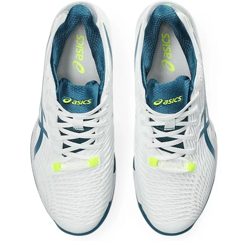 Asics Mens Solution Speed FF 2 Clay Tennis Shoes in White/Restful Teal