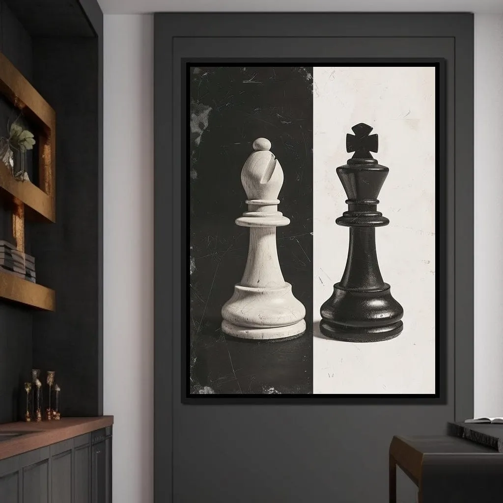 Black and White Chess Encounter