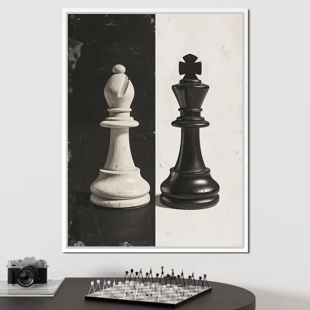 Black and White Chess Encounter