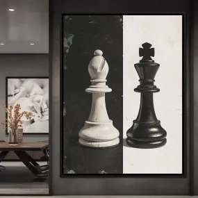 Black and White Chess Encounter