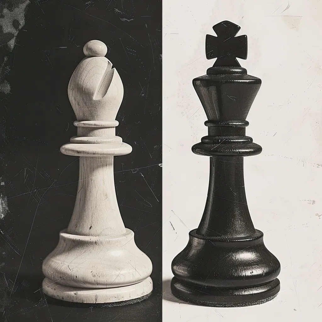 Black and White Chess Encounter