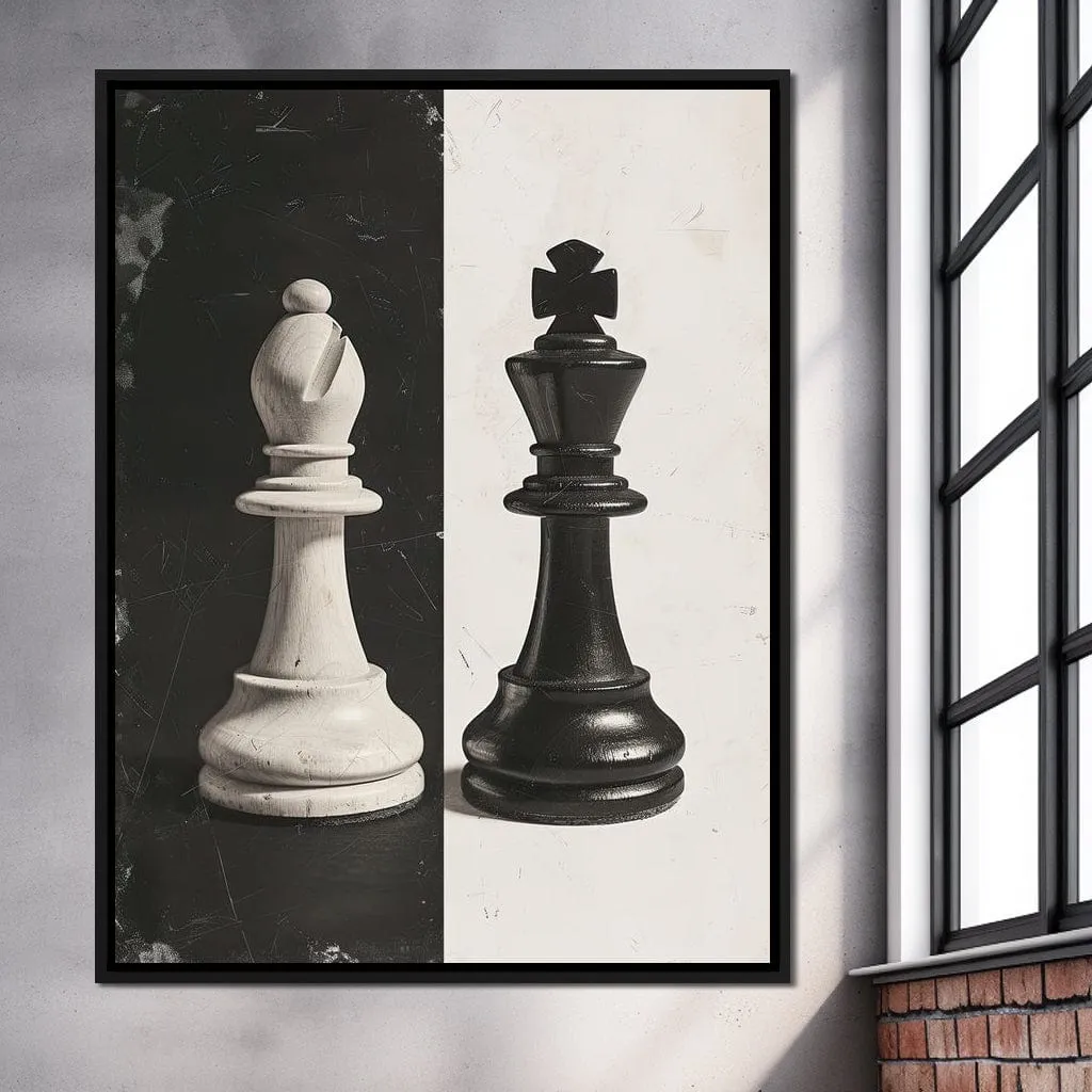 Black and White Chess Encounter