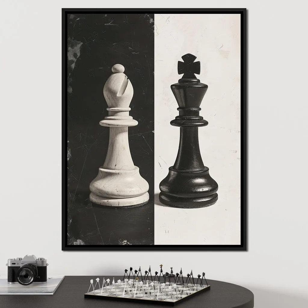 Black and White Chess Encounter