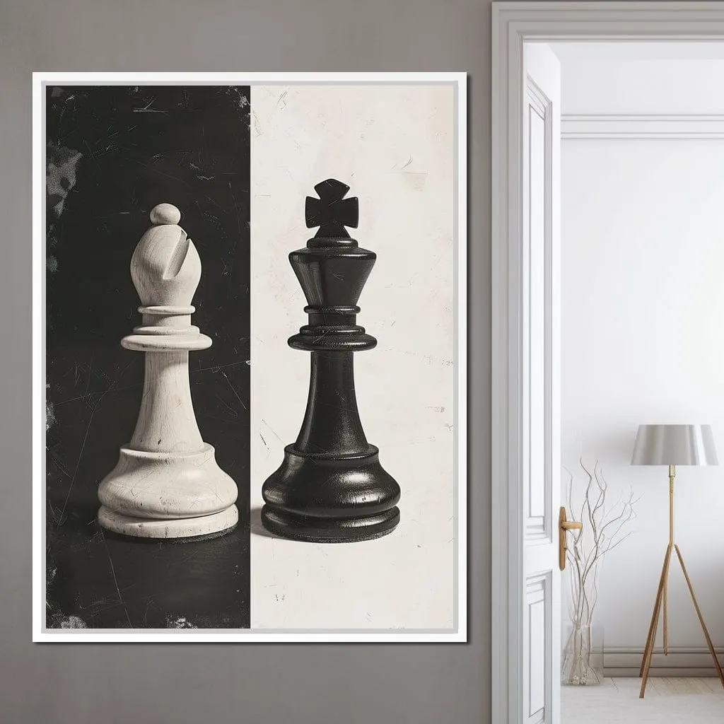 Black and White Chess Encounter