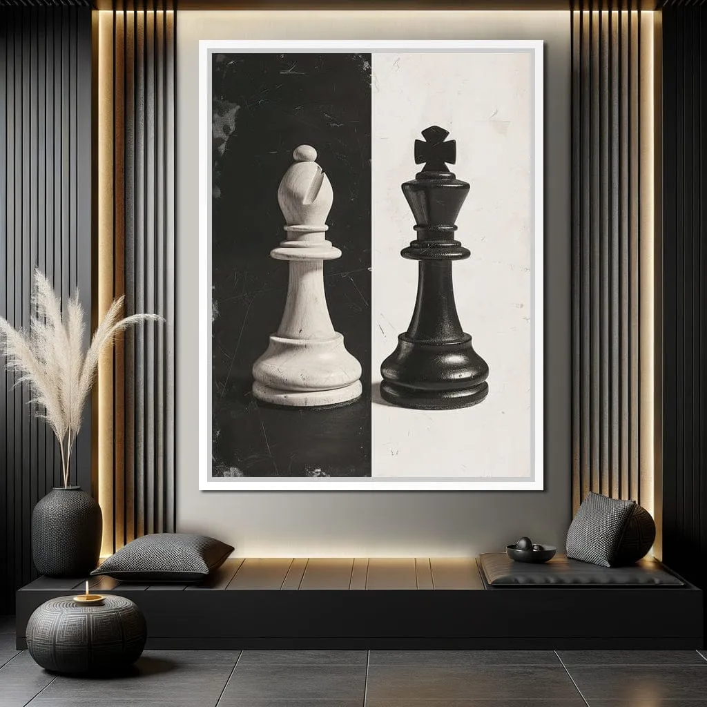 Black and White Chess Encounter