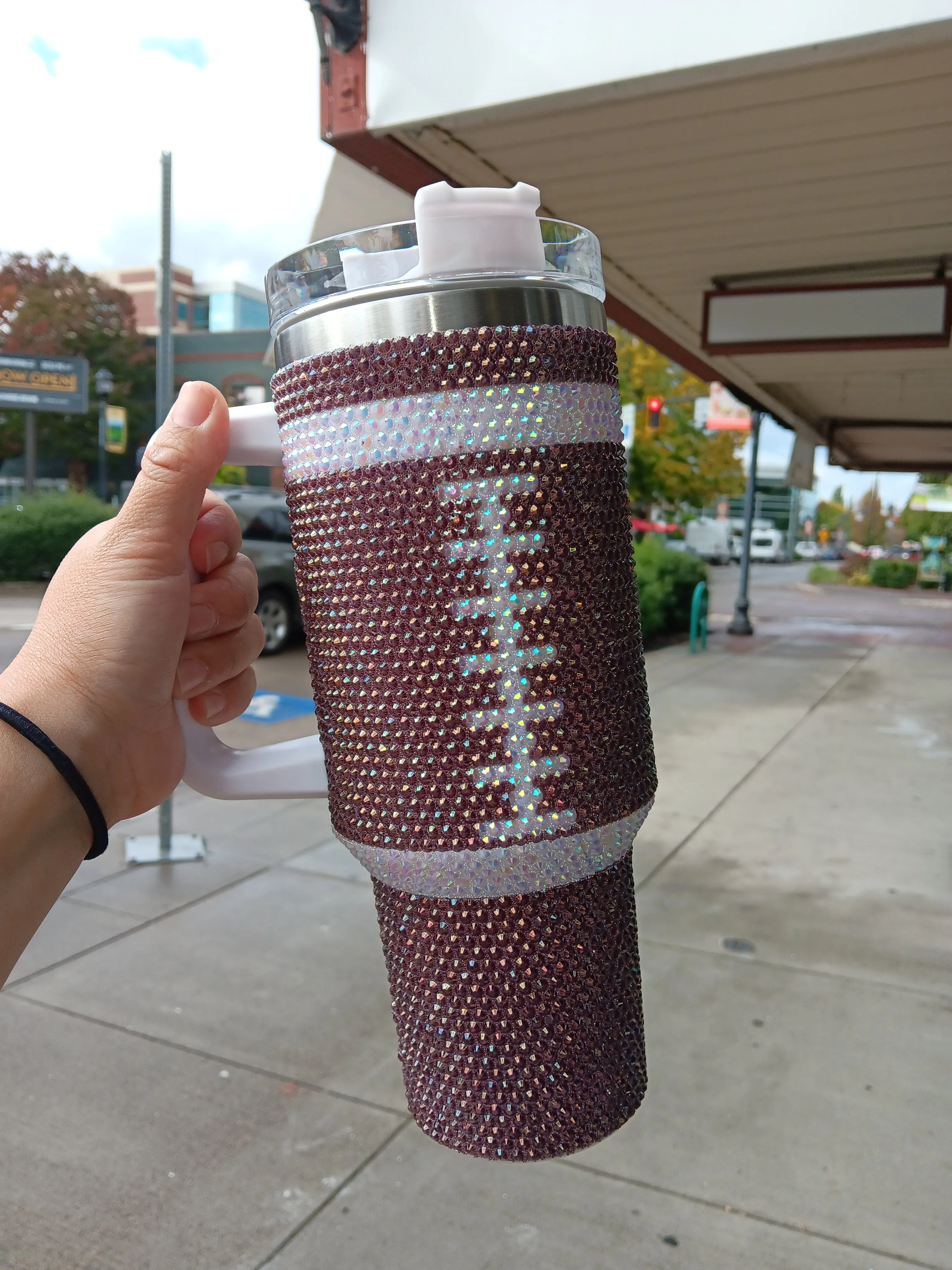 Bling Football Tumbler
