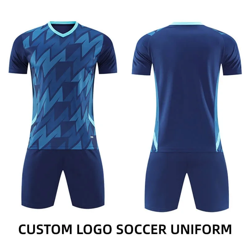 Custom Blue Soccer Jerseys with Logo No Minimum