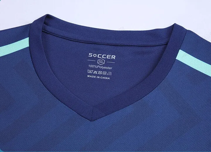 Custom Design Black Navy Soccer Jersey Uniform