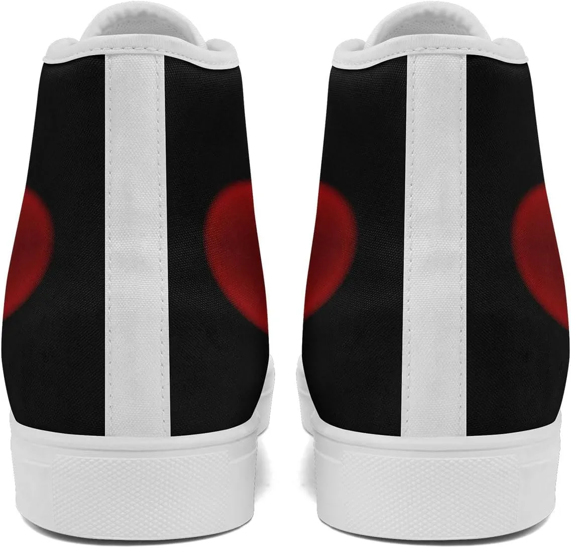 Custom High-Top Canvas Sneakers with Your Logo Image Name Words Trendy Casual Comfort Light Weight Fashion Daily Wear Shoes