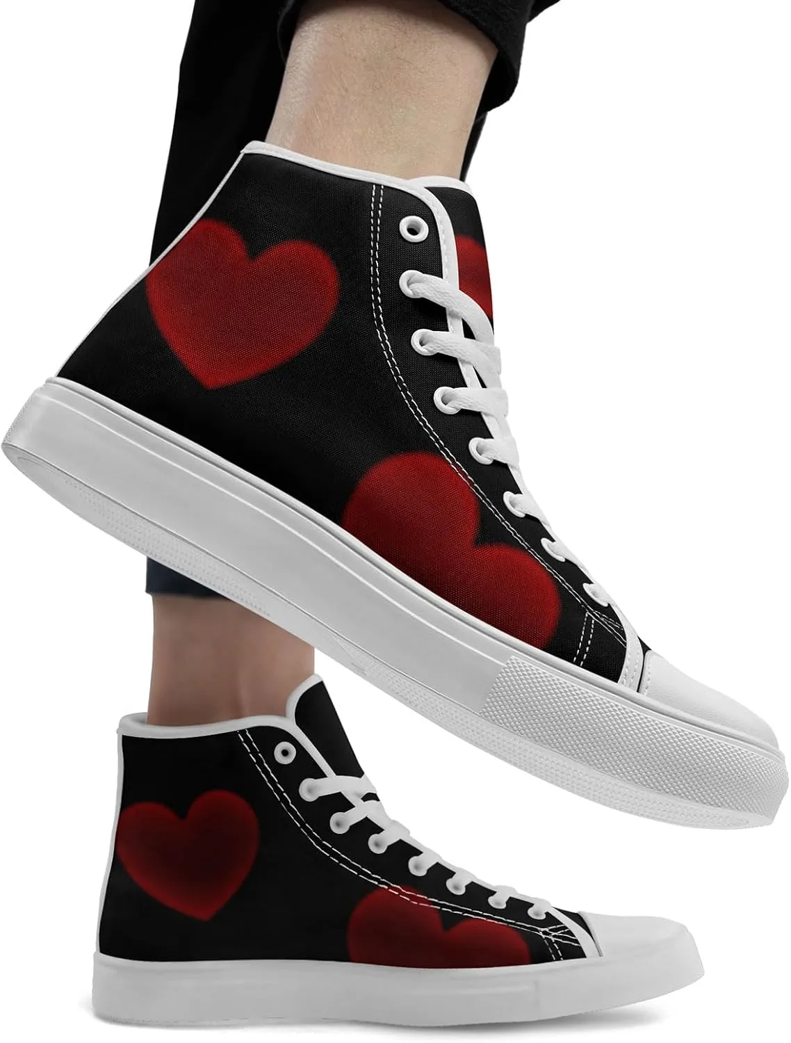 Custom High-Top Canvas Sneakers with Your Logo Image Name Words Trendy Casual Comfort Light Weight Fashion Daily Wear Shoes