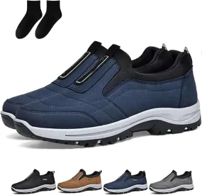 Daladder Walking Shoes, Daladder Orthopedic Shoes, Men's Comfortable Boots Waterproof Breathable Orthopedic Walking Shoes Hiking Motorcycle Shoes, Black