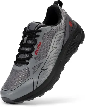 FitVille Wide Running Shoes for Men Trail Walking Sneakers Athletic Shoes with Wide Toe Box | Arch Support