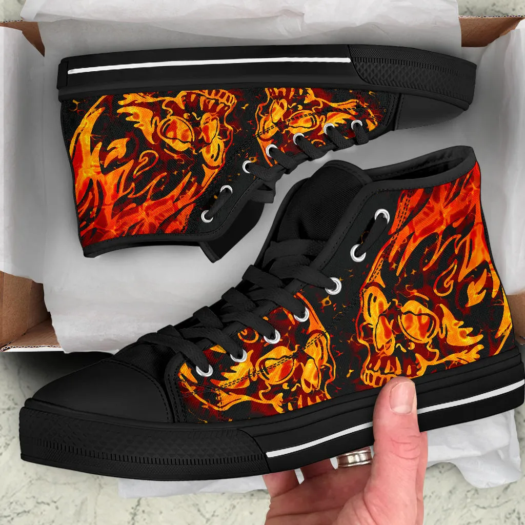 Flaming Skull High Top
