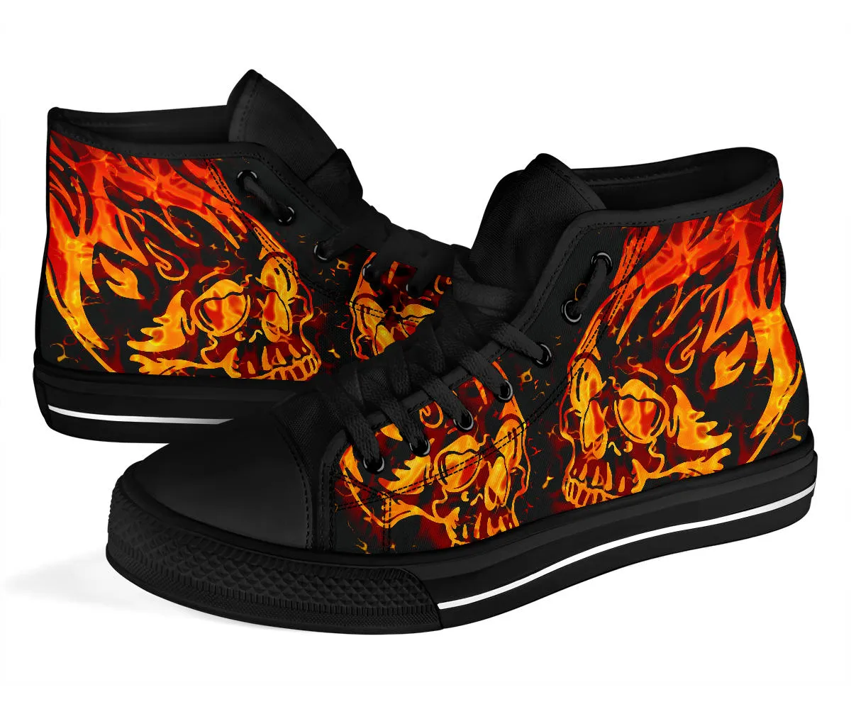 Flaming Skull High Top