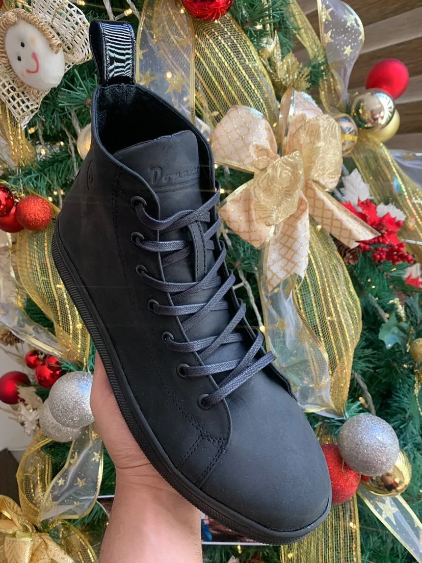 Premium Black Suede High Top Sneakers for Smoke Design