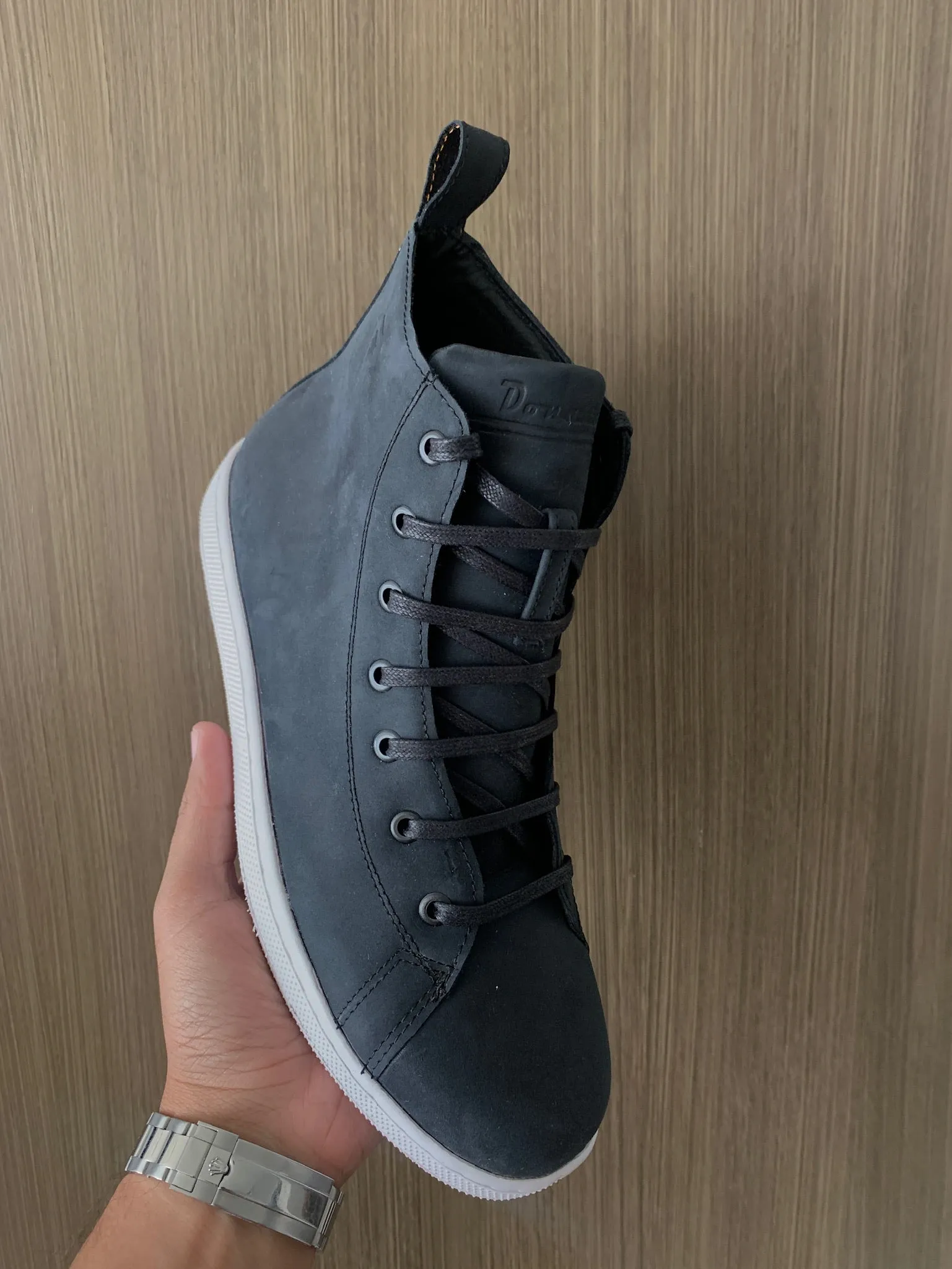 Premium Black Suede High Top Sneakers for Smoke Design