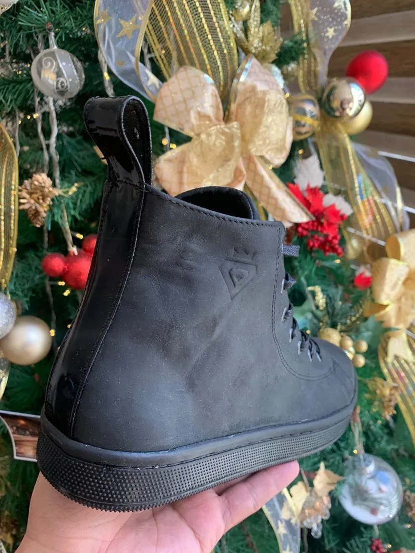 Premium Black Suede High Top Sneakers for Smoke Design