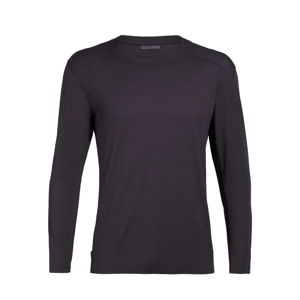 icebreaker Merino T-Shirt Men's Nature Dye Galen Long Sleeve Crewe - Indigo Tannin