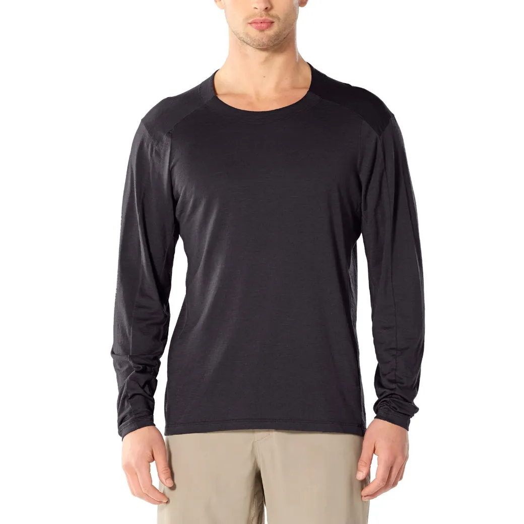 icebreaker Merino T-Shirt Men's Nature Dye Galen Long Sleeve Crewe - Indigo Tannin