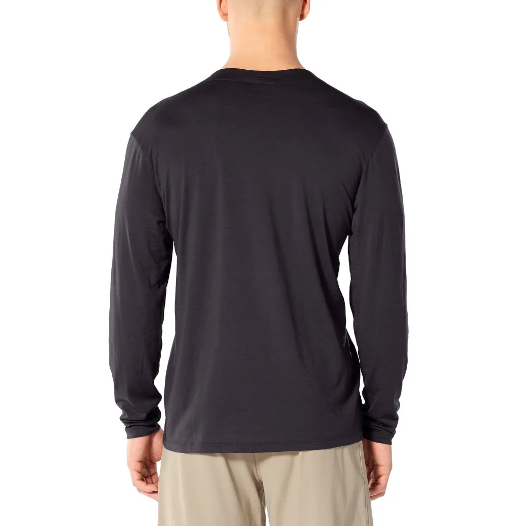 icebreaker Merino T-Shirt Men's Nature Dye Galen Long Sleeve Crewe - Indigo Tannin