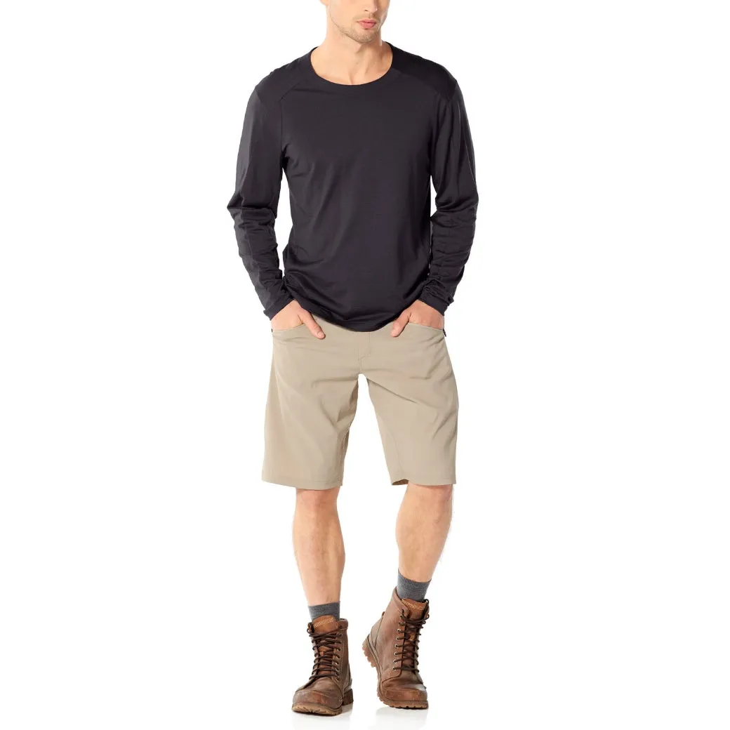 icebreaker Merino T-Shirt Men's Nature Dye Galen Long Sleeve Crewe - Indigo Tannin