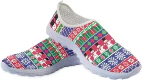 Jeiento Christmas Running Shoes Fashion Slip-On Workout Sneakers Athletic Walking Shoes for Hiking Walking Sports Gym Shoes