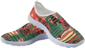 Jeiento Christmas Running Shoes Fashion Slip-On Workout Sneakers Athletic Walking Shoes for Hiking Walking Sports Gym Shoes