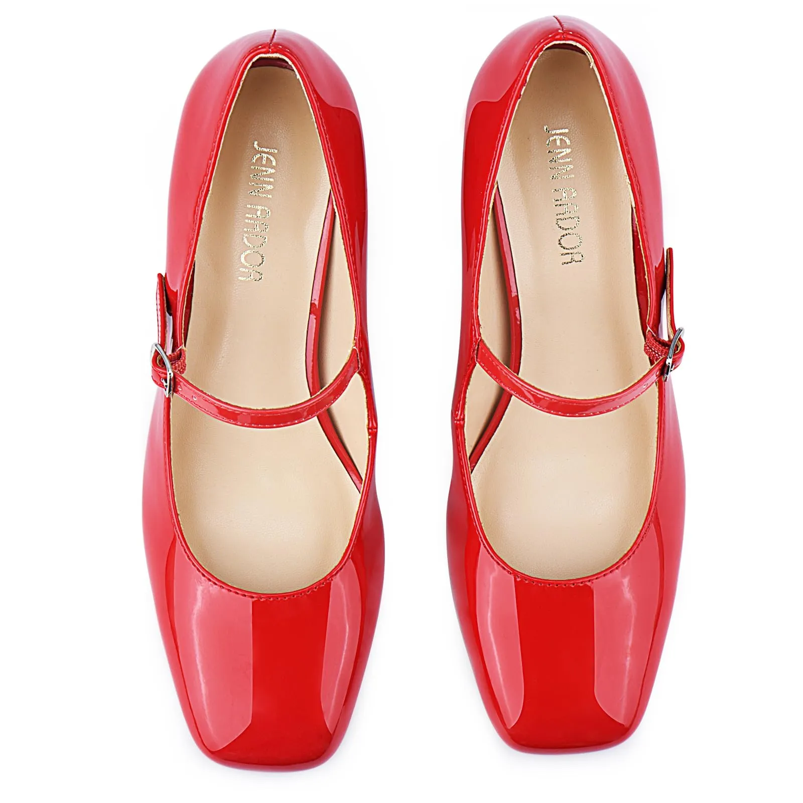 JENN ARDOR Block Heels for Women Chunky Heel, Mary Jane Closed Toe Work Pumps Comfortable Square Toe Dress Shoes