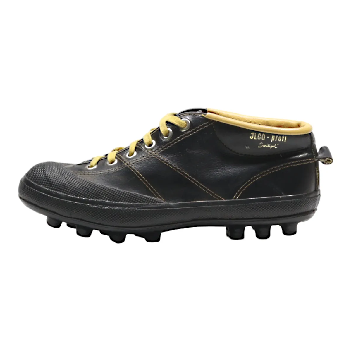 JLCO Football Shoes Sneaker Trainers Black Leather Mens UK 6.5