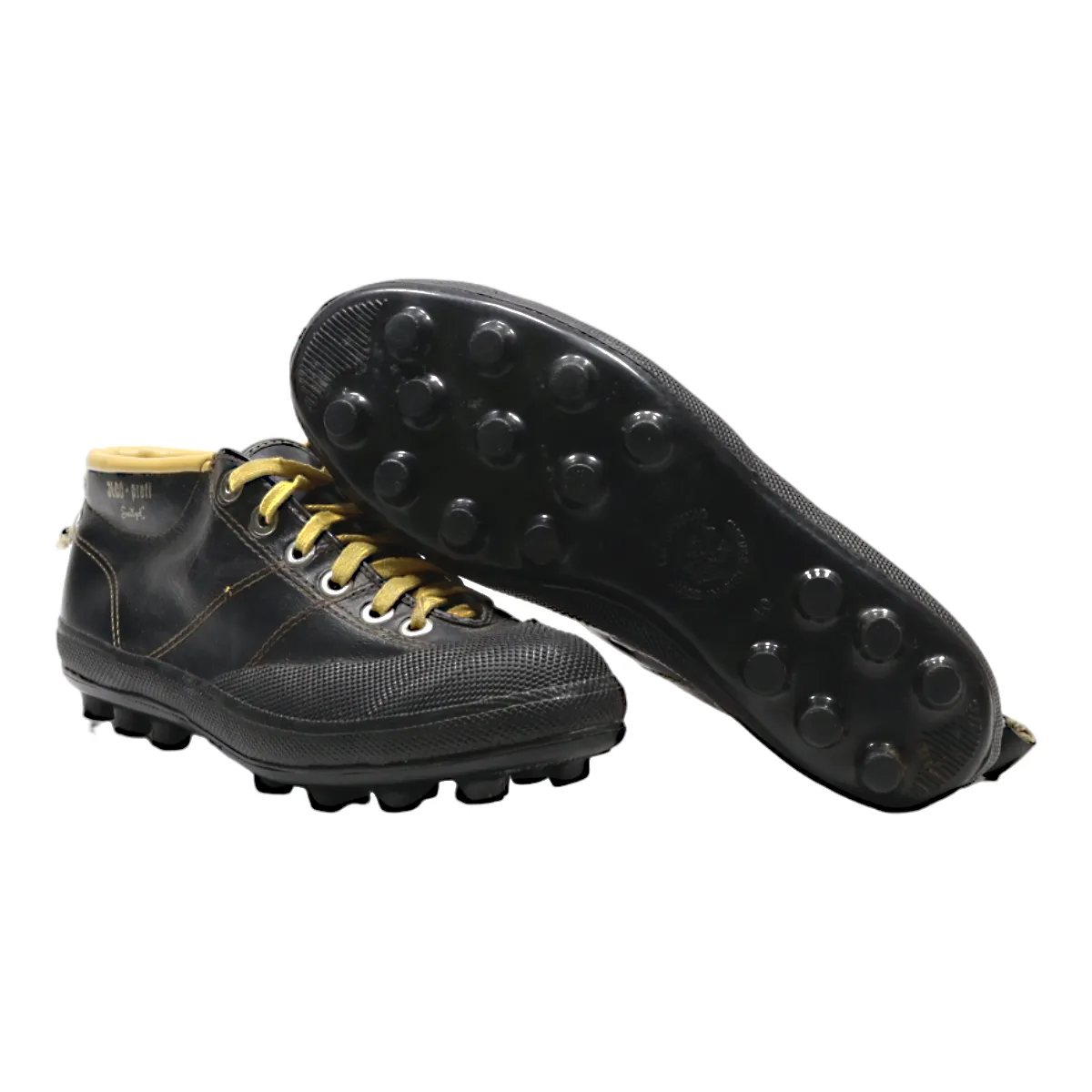 JLCO Football Shoes Sneaker Trainers Black Leather Mens UK 6.5