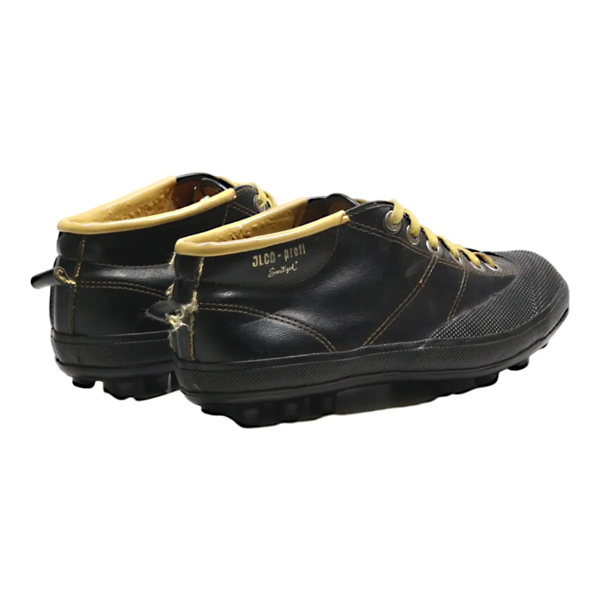 JLCO Football Shoes Sneaker Trainers Black Leather Mens UK 6.5