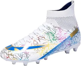 Kids Soccer Cleats Boys Girls Firm Ground Professional Athletic Outdoor Football Shoes
