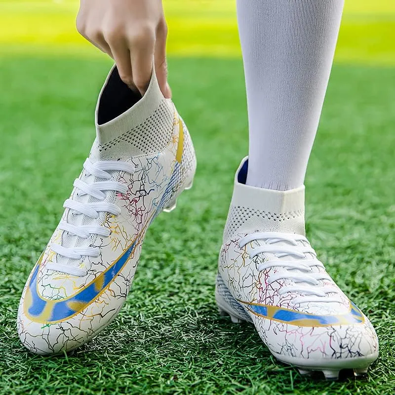 Kids Soccer Cleats Boys Girls Firm Ground Professional Athletic Outdoor Football Shoes