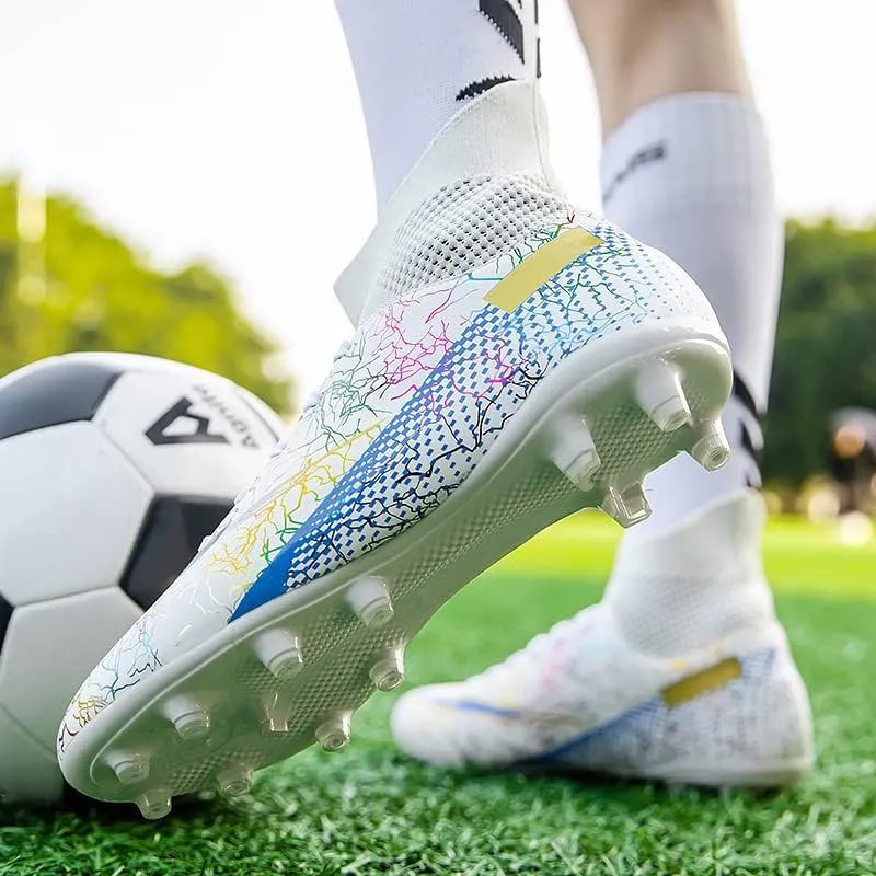 Kids Soccer Cleats Boys Girls Firm Ground Professional Athletic Outdoor Football Shoes