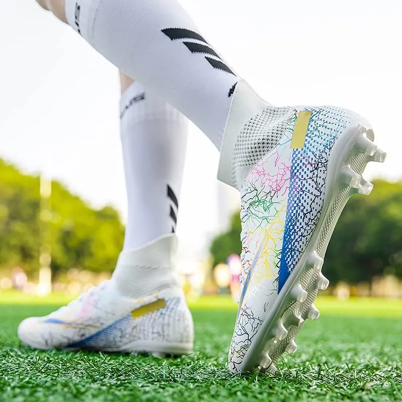Kids Soccer Cleats Boys Girls Firm Ground Professional Athletic Outdoor Football Shoes
