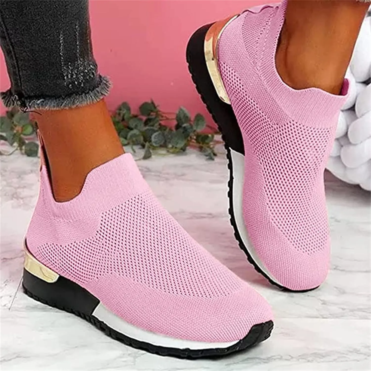 Lausiuoe Sneakers For Women Walking Shoes Comfortable Running Shoes Fashion Tennis Athletic Walking Gym Sports Sneakers