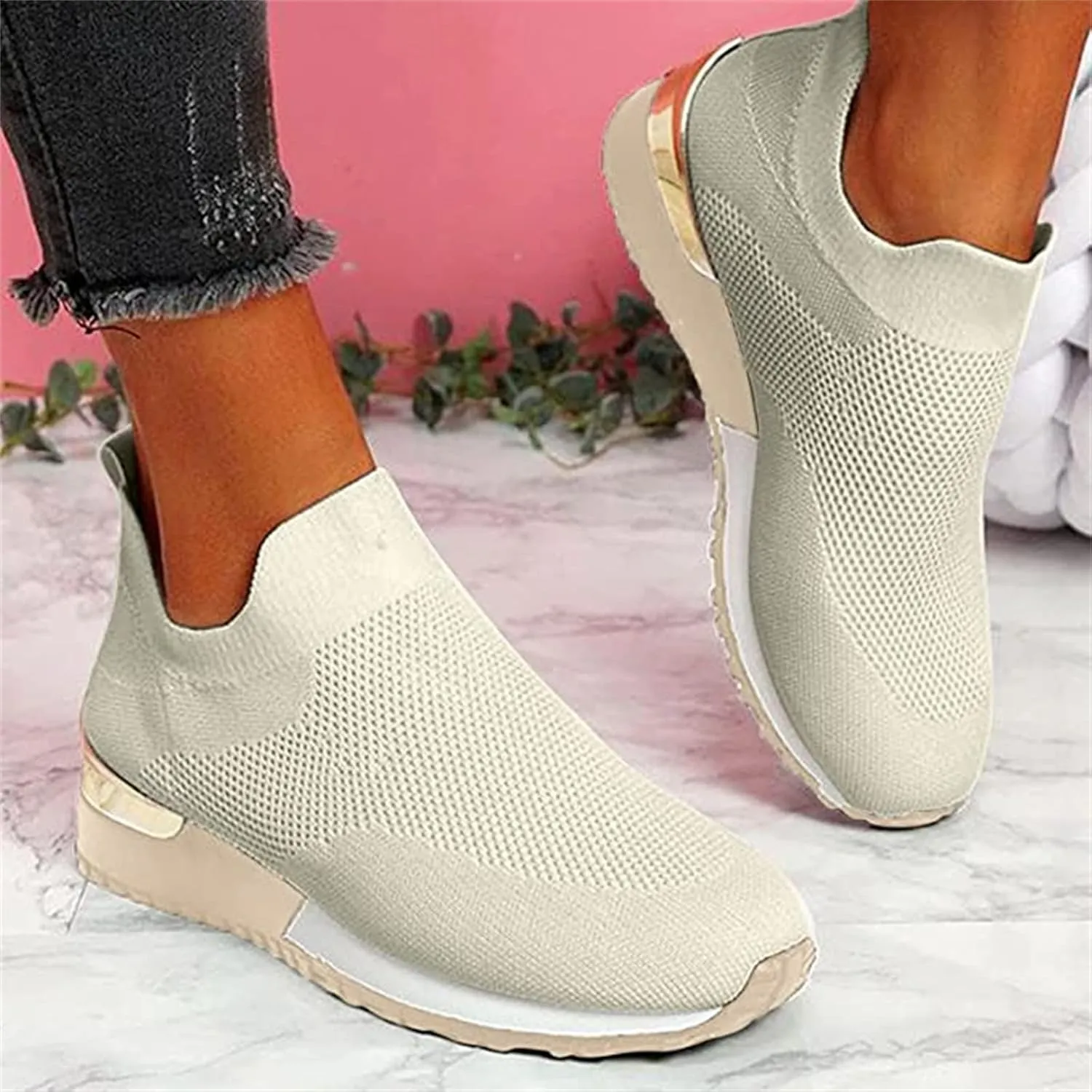 Lausiuoe Sneakers For Women Walking Shoes Comfortable Running Shoes Fashion Tennis Athletic Walking Gym Sports Sneakers