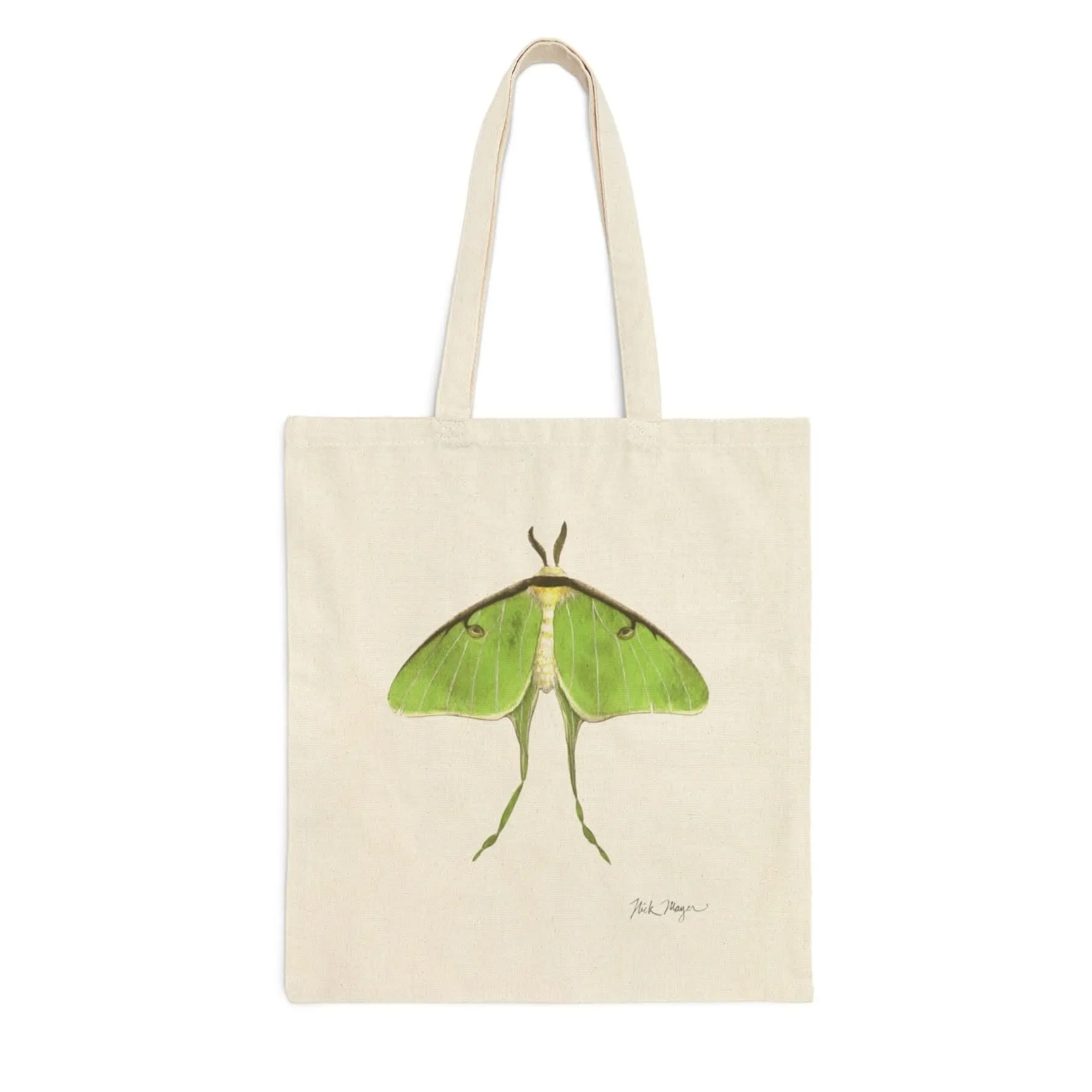 Luna Moth Cotton Canvas Tote Bag