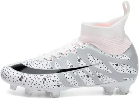 Maylrvjv Men's High-Top Soccer Shoes Big Kids Football Boots Breathable Lightweight Outdoor Indoor Professional Training Sneakers
