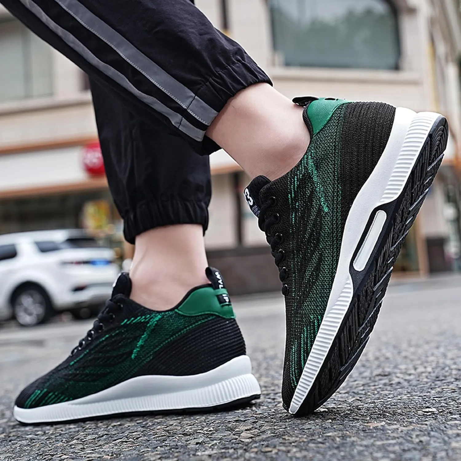 Men's Elevator Sneakers 2.36 Inch Invisible Height Increasing Lace up Fashion Sneakers