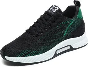 Men's Elevator Sneakers 2.36 Inch Invisible Height Increasing Lace up Fashion Sneakers