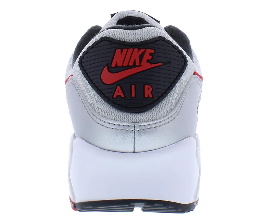 NIKE Men's Retro Air Max 90 Icons Silver Bullet-45, Photon Dust University Red 001, 11