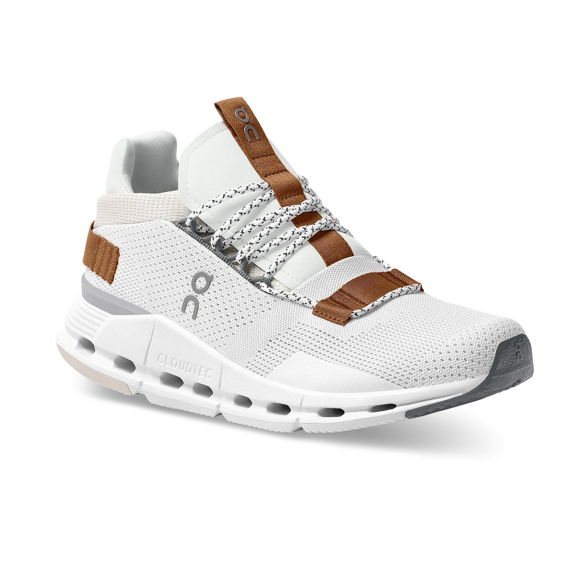 Certainly! Heres an optimized title for the product:

Stylish On Cloudnova Sneakers in White and Brown for Urban Comfort and Versatility

This title includes modifiers like Stylish, Urban Comfort, and Versatility to attract potential buyers by highlighting key selling points.