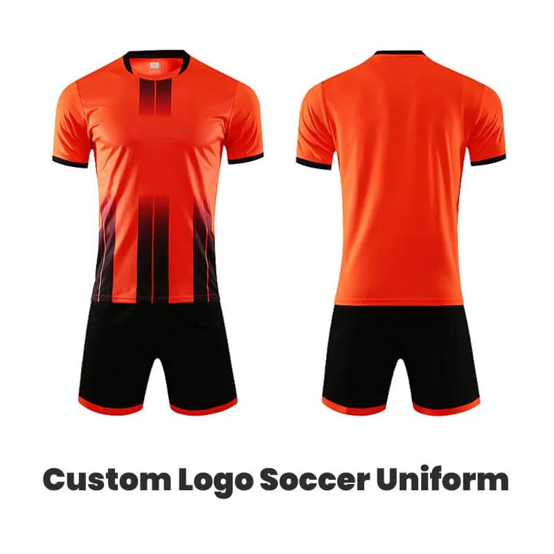 Orange Soccer Team Uniform Custom Logo Design